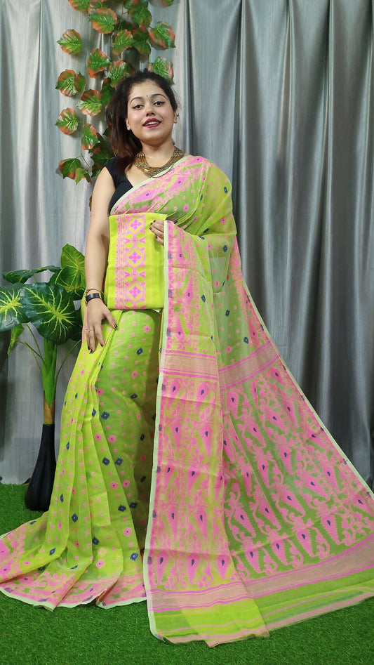 Exclusive Collection Green Beautiful Jamdani Collection Grab2Buy
