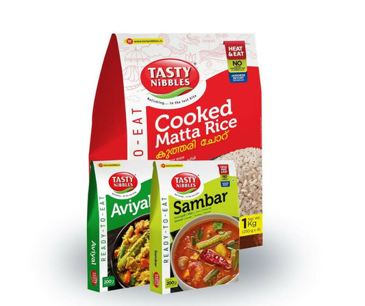 Tasty Nibbles Cooked Matta Rice | Sambar and Aviyal - Grab2buy
