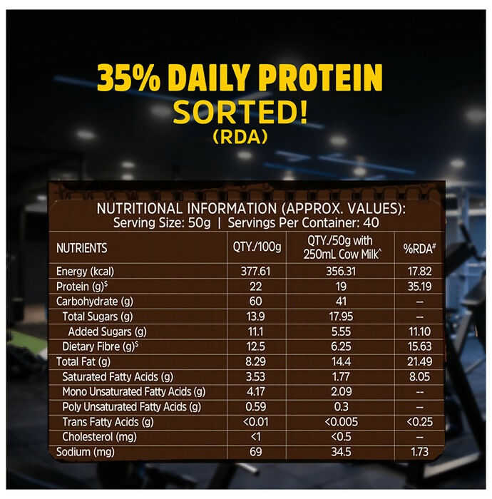MuscleBlaze MB Fit 22g High Protein Oats - Dark Chocolate - Grab2buy