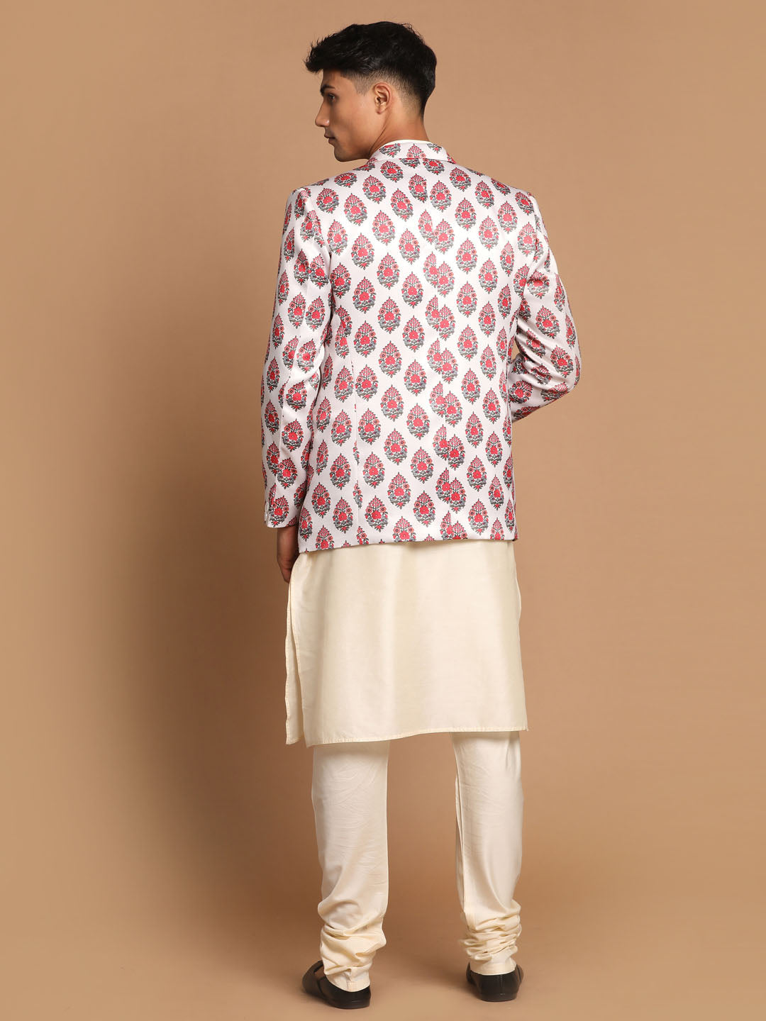 Vastramay Men's Cream Viscose Ethnic Combo Set - Grab2buy