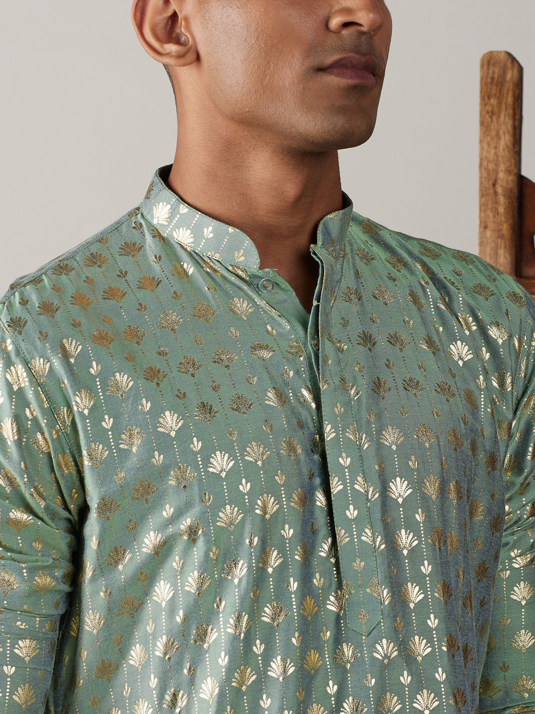 Vastramay Men's Green And Black Viscose Kurta And Patiala Set - Grab2buy