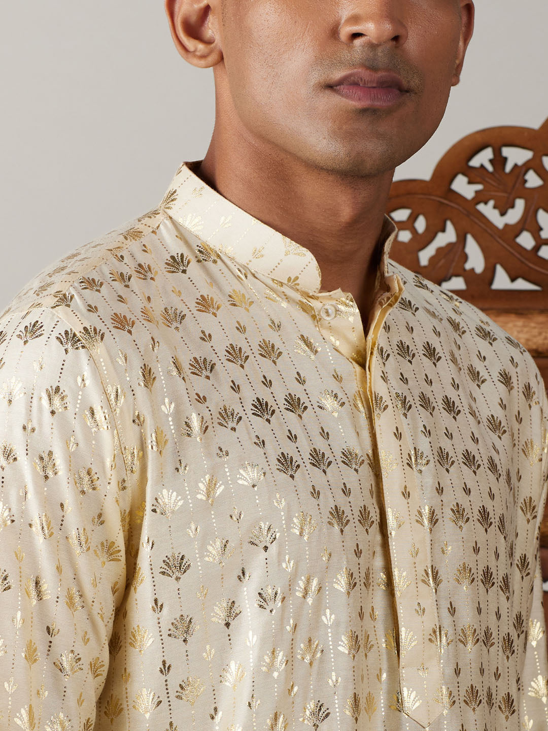 Vastramay Men's Golden And Black Viscose Kurta And Patiala Set - Grab2buy
