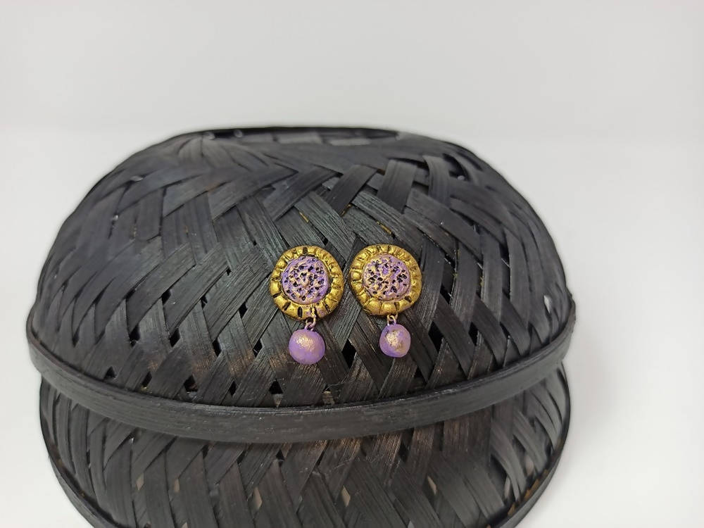 Terracotta Button Studs