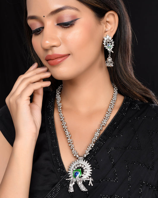 VOJ Women Silver Plated Oxidised Jewellary Set - Grab2buy