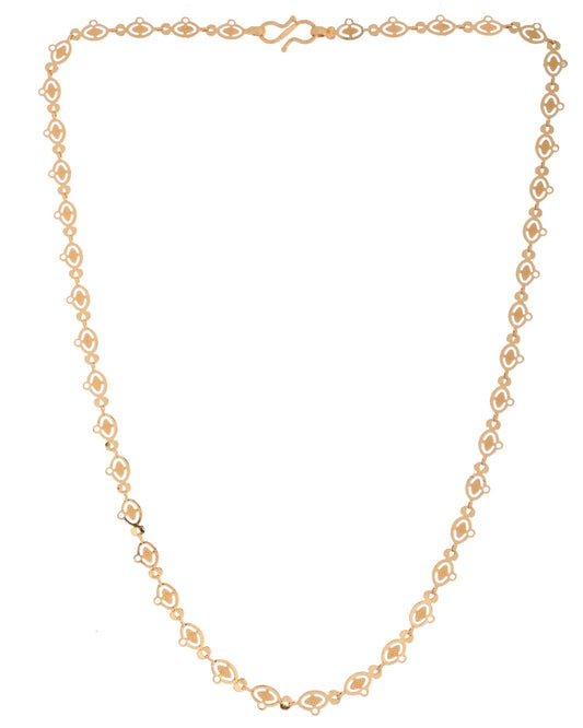 VOJ Gold Polished Oval Shaped Minimal Chain For Women