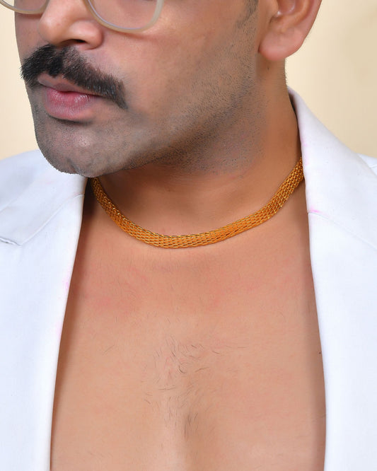 VOJ Men Gold Polished Think Classic Chain