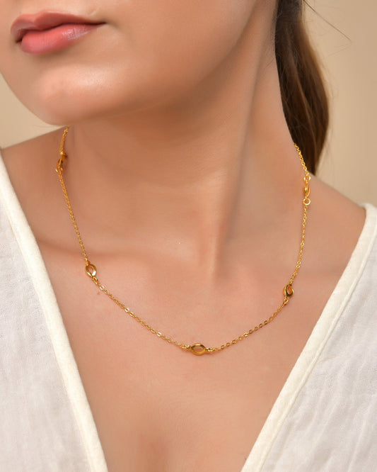 VOJ Gold Polished Minimal Designer Chain For Women