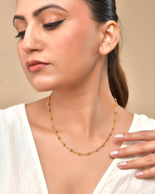 VOJ Stainless Steel Dual Toned Ball Chain For Women