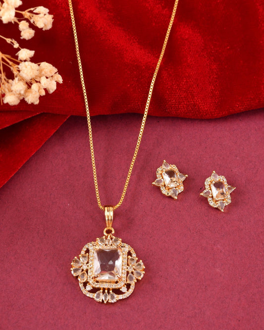 VOJ Gold Toned Rectangular Shaped Ad Chain Set Grab2Buy VOJ Grab2Buy