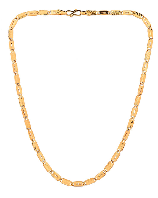 VOJ Gold Plated Toffee Designed Biscuit Chain For Men Grab2Buy VOJ Grab2Buy