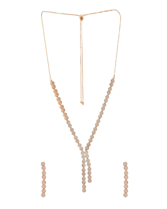 VOJ Gold-Polished Ad Stone Studded Circular Jewellery Set | Grab2Buy