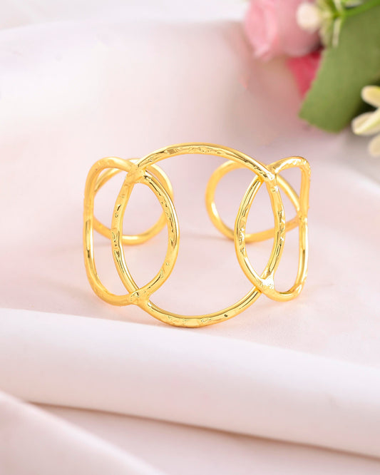 VOJ Gold-Polished Classic Anti Tarnish Kada Bracelet VOJ (Valley Of Jewellery)