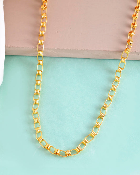 VOJ Gold-Polished Linked Chain For Men