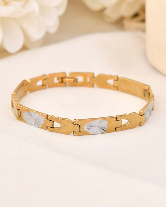 VOJ Double Toned Textural Designer Bracelet For Men VOJ (Valley Of Jewellery)