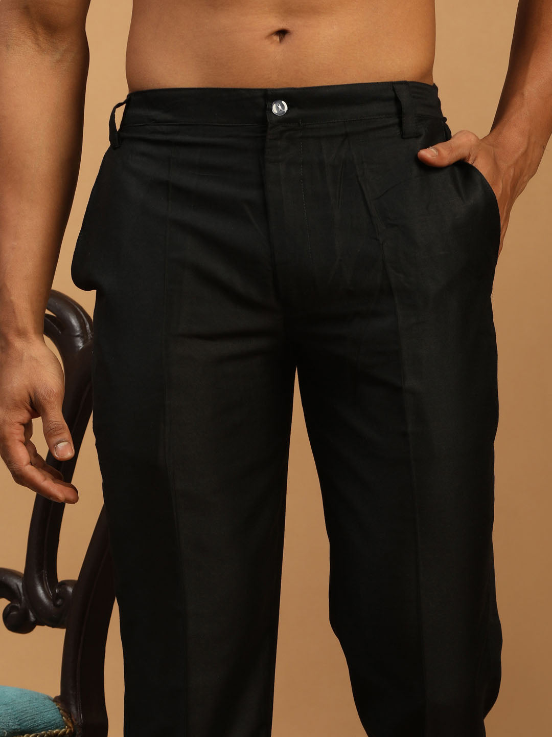 Shrestha By Vastramay Men's Black Viscose Ethnic Combo Set - Grab2buy