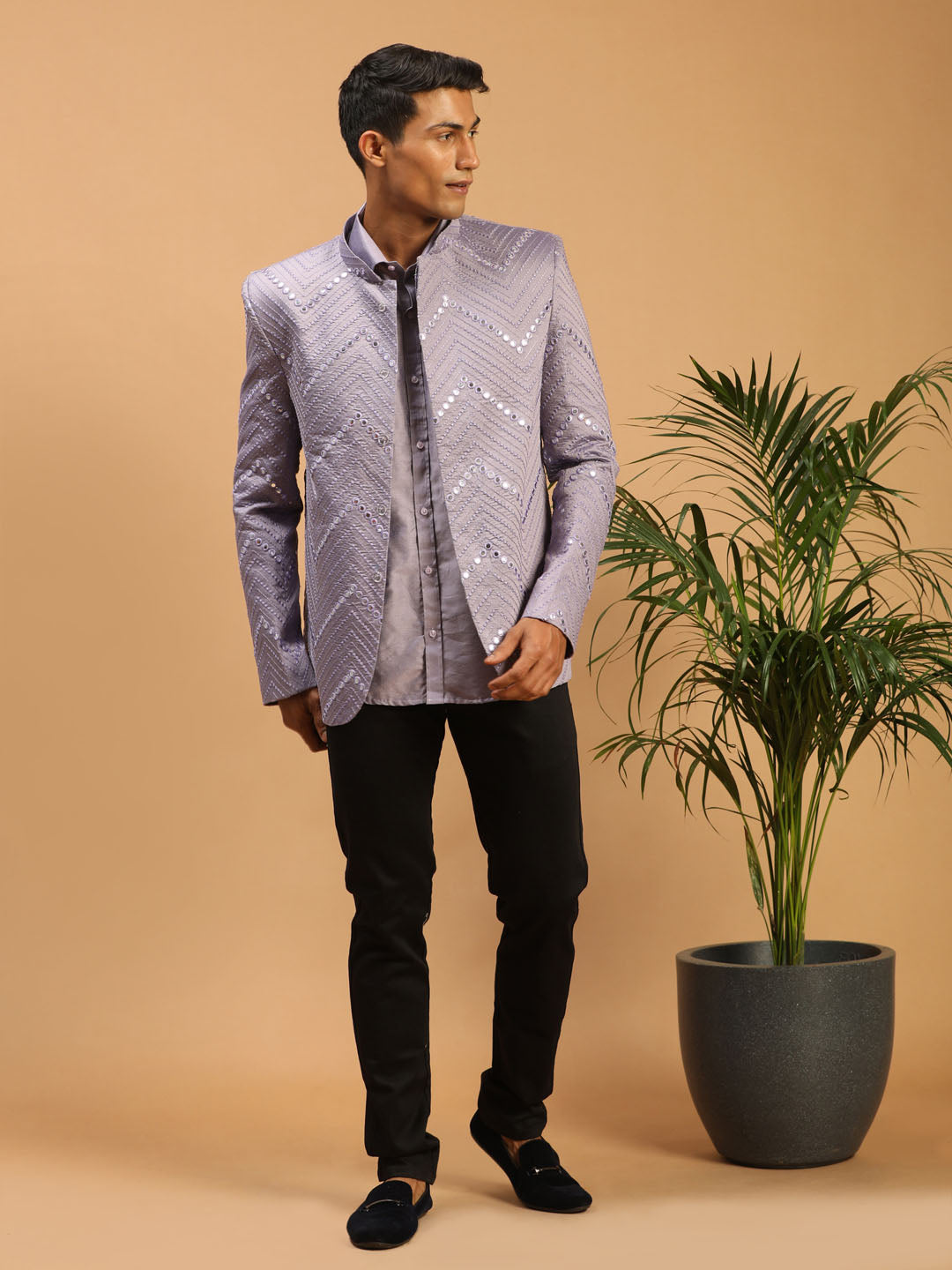 Shrestha By Vastramay Men's Purple Viscose Ethnic Combo Set - Grab2buy