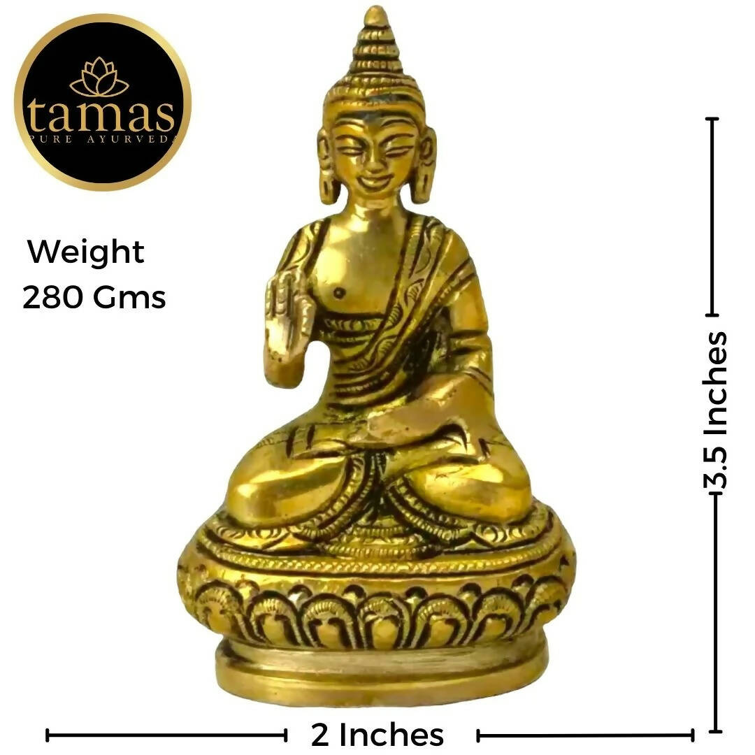 Tamas Brass Buddha Idol Decorative Showpiece (Golden) - Grab2buy