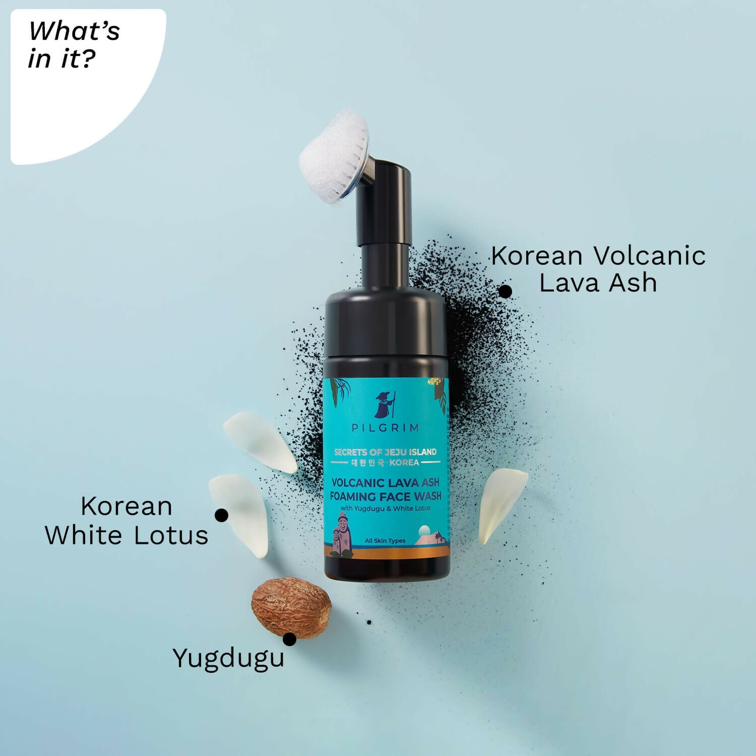 Pilgrim Volcanic Lava Ash Foaming Face Wash with Brush - Grab2buy