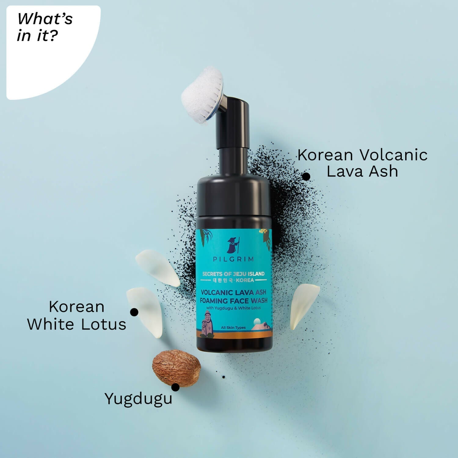 Pilgrim Volcanic Lava Ash Foaming Face Wash with Brush - Grab2buy