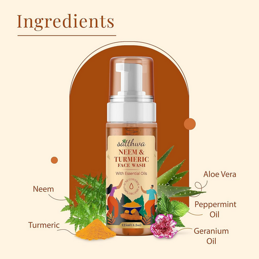 Satthwa Neem & Turmeric Face Wash For Acne & Pimples Grab2Buy Satthwa Grab2Buy