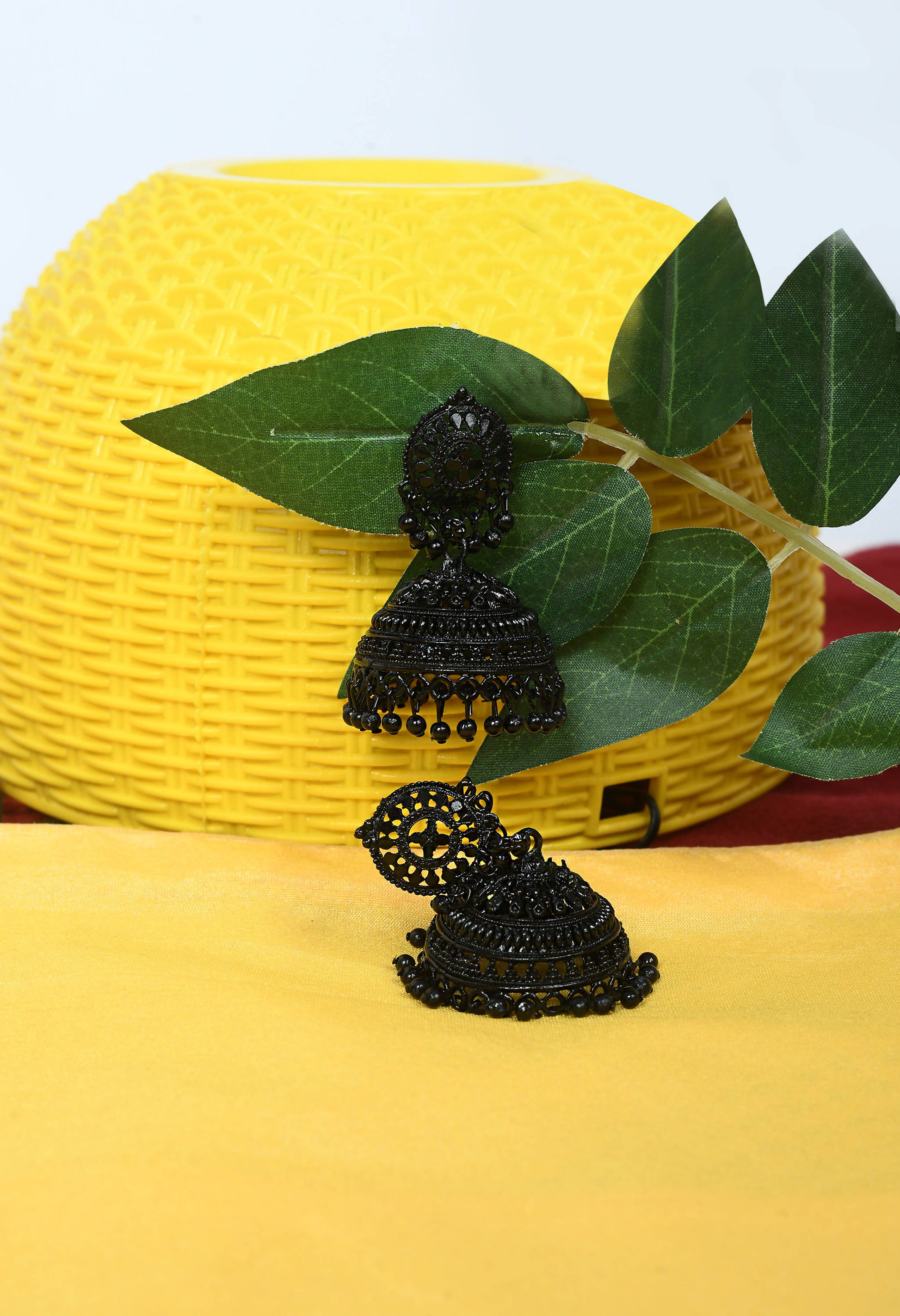 Mominos Fashion Johar Kamal Latest Design Black Color Jhumkas - Grab2buy