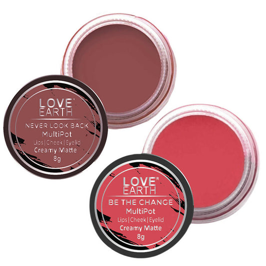 Love Earth Lip Tint & Cheek Tint Multipot Combo (Rose Pink & Ruby Pink) Grab2Buy Love Earth Grab2Buy