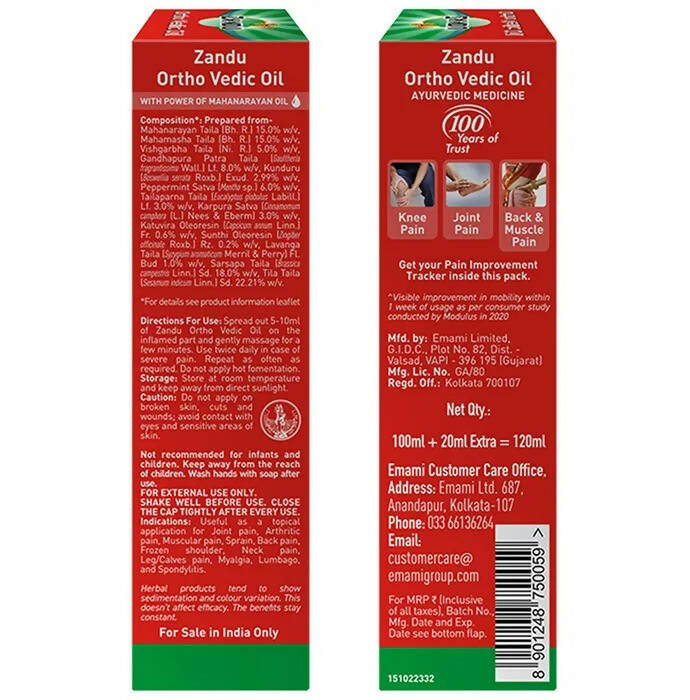 Zandu Ortho Vedic Knee & Joint Pain Oil - Grab2buy