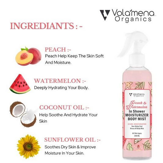 Volamena Peach & Watermenlon In Shower Moisturizer Body Mist Grab2Buy Volamena Grab2Buy