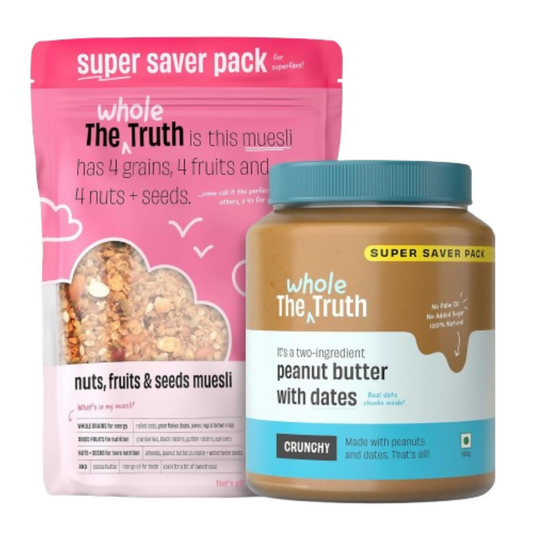 The Whole Truth Peanut Butter with Dates Crunchy + Nuts Fruits and Seeds Muesli - Breakfast Grab2Buy The Whole Truth Grab2Buy