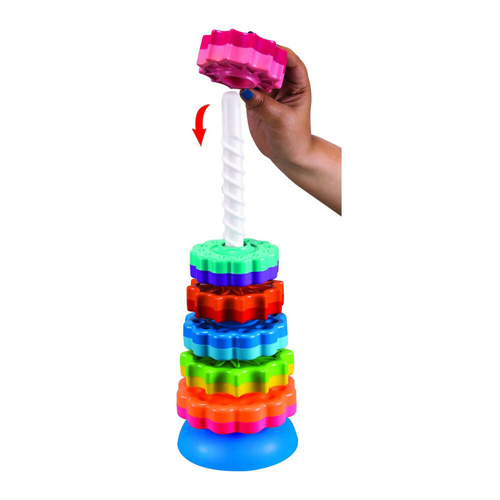 Sardar Ji Ki Dukan Spinning Tower Toy For Kids | Set Of 6 Multi Color Rings Toy For Toddlers To Improve The Dedication And Imagination (Multi Color) - Grab2buy