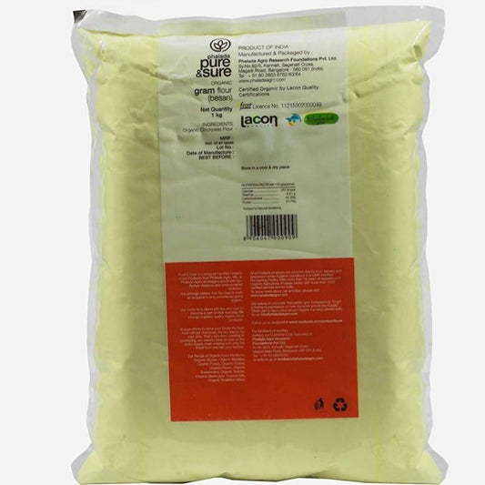 Pure and Sure Organic Gram Flour (Besan) Back Image