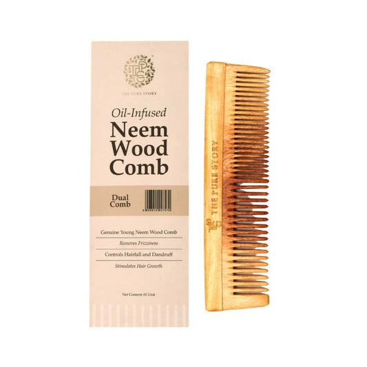 The Pure Story Oil Infused Neem Wood Dual Comb Grab2Buy The Pure Story Grab2Buy
