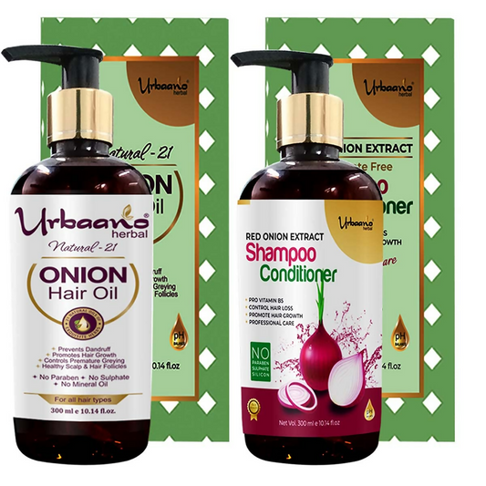Urbaano Herbal Onion Oil + Shampoo & Conditioner Hair Care Set Grab2Buy Urbaano Herbal Grab2Buy