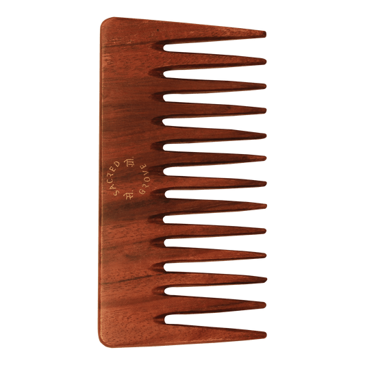 Sacred Grove Wide Tooth & Detangling Teak Wood Comb