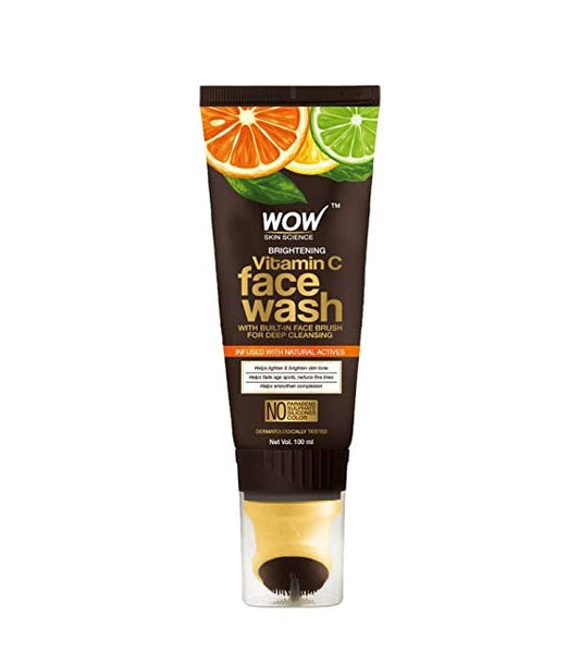 Wow Skin Science Brightening Vitamin C Foaming Face Wash Gel with Built-In Face Brush For Deep Cleansing Grab2Buy Wow Skin Science Grab2Buy