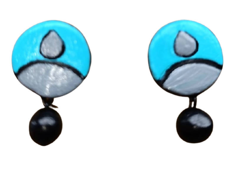 Terracotta Round Shaped Ear Studs