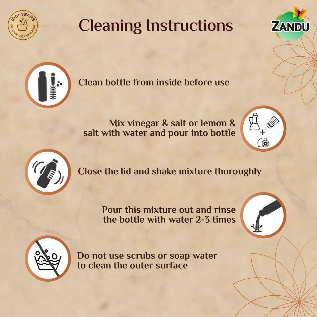 Zandu Copper Water Bottle - Grab2buy