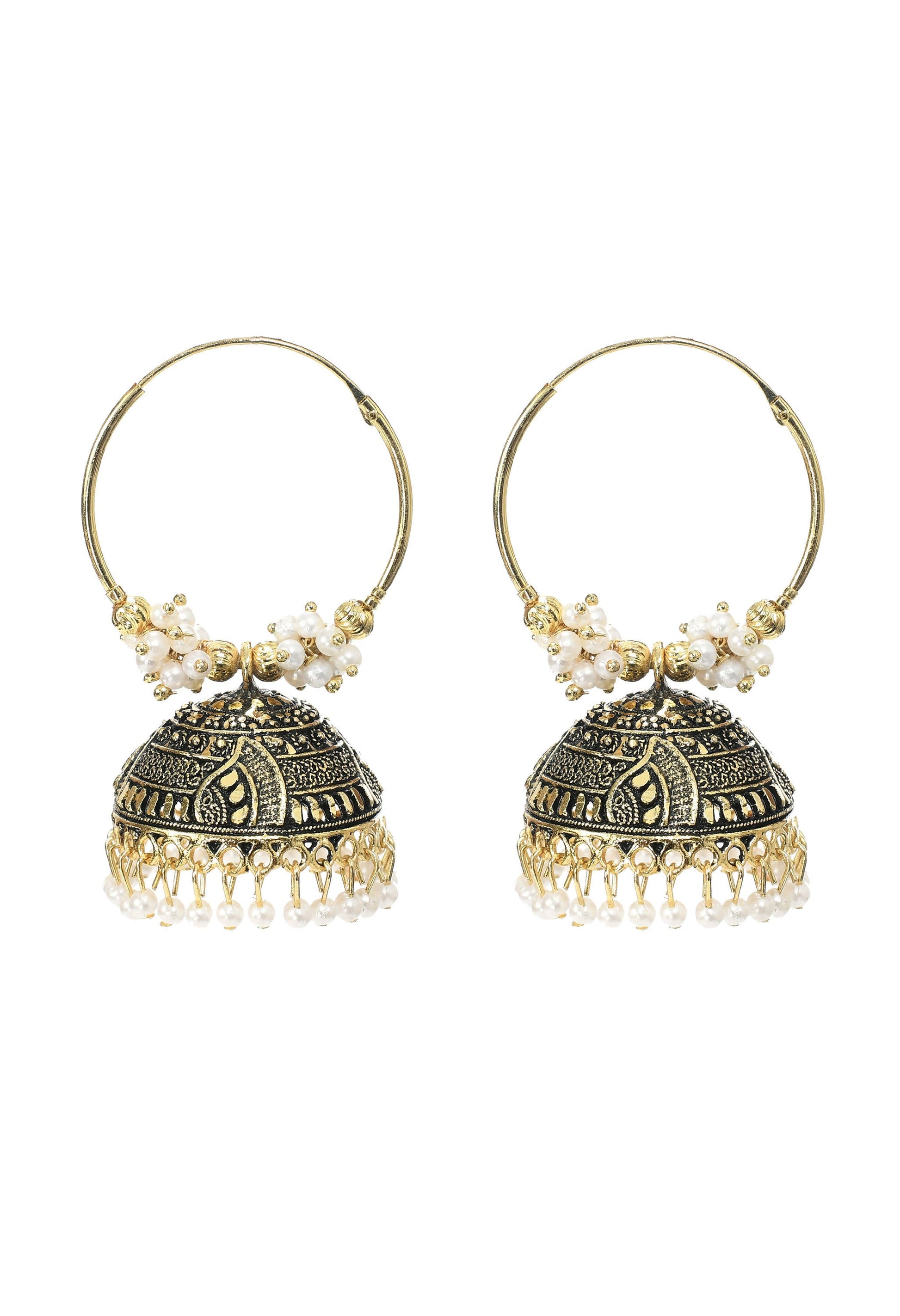 Mominos Fashion Johar Kamal Women's Latest Designer Golden Color Jhumkas - Grab2buy