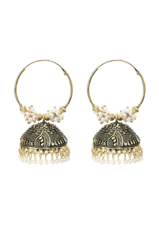 Mominos Fashion Johar Kamal Women's Latest Designer Golden Color Jhumkas - Grab2buy