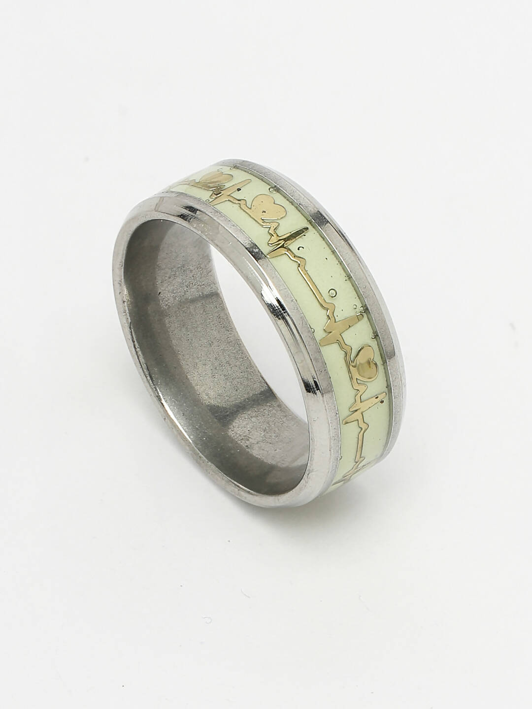 NVR Men's Rhodium-Plated Silver-Toned Stainless Steel Finger Ring - Grab2buy