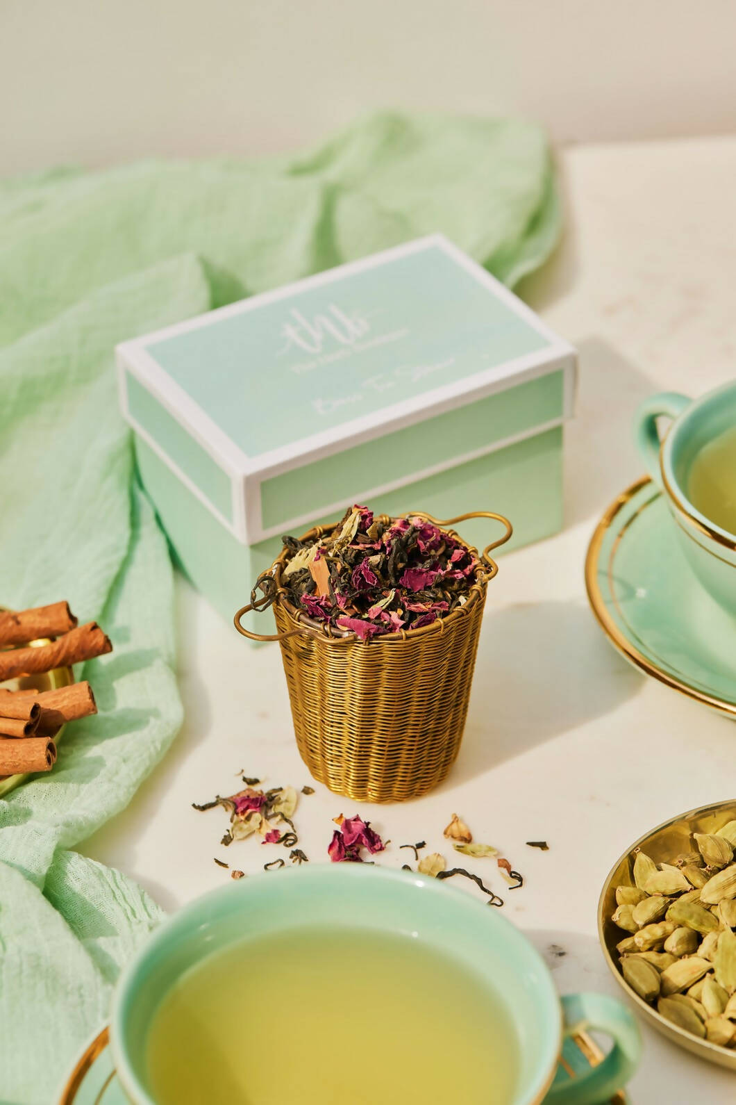 The Herb Boutique Brass Tea Strainer Basket - Grab2buy