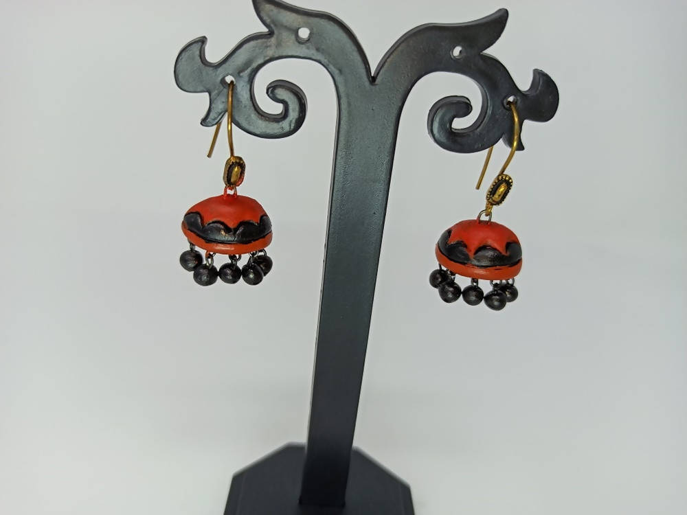 Terracotta Boho Style Jhumkas