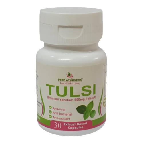 Deep Ayurveda Tulsi 500mg Veg Capsules - Grab2buy