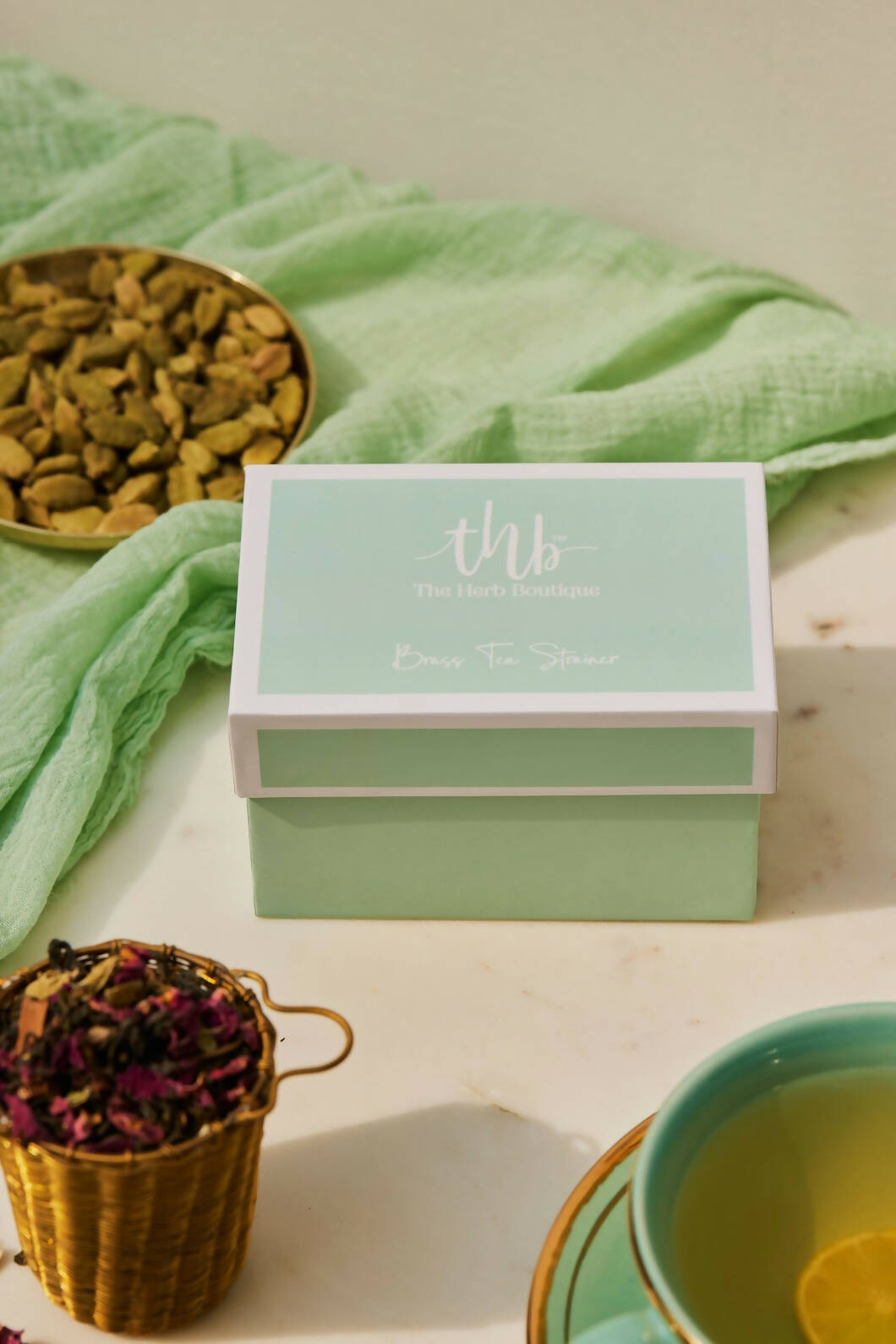 The Herb Boutique Brass Tea Strainer Basket - Grab2buy