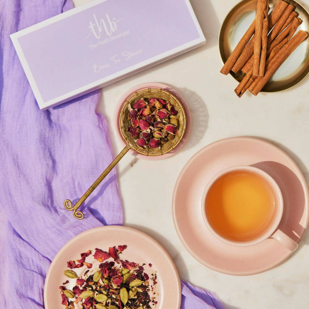 The Herb Boutique Antique Brass Tea Strainer - Grab2buy