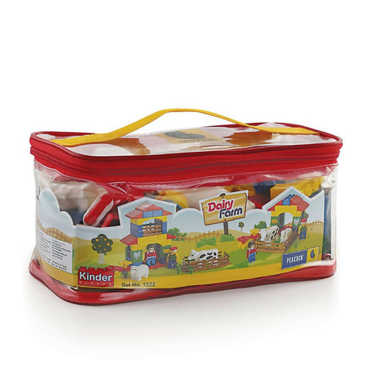 Peacock Learning & Educational Building Interlocking Blocks Set For Kids - Dairy Farm Grab2Buy Peacock Toys Grab2Buy