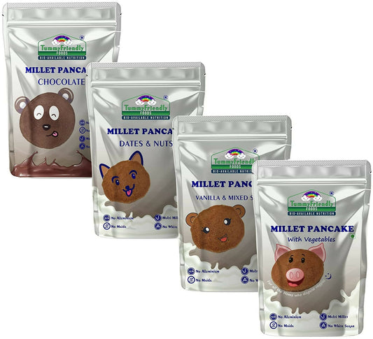 TummyFriendly Foods Millet Pancake Mixes Trial Packs with Chocolate, Nuts, Veggies Grab2Buy TummyFriendly Foods Grab2Buy