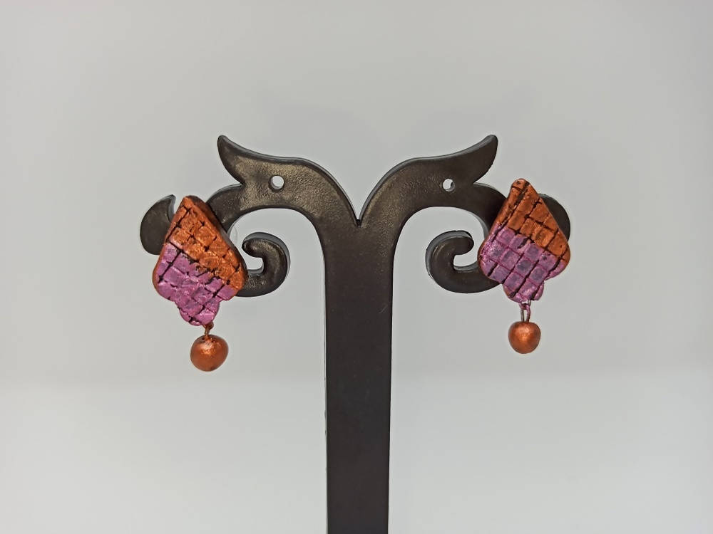 Terracotta Studs With Drops