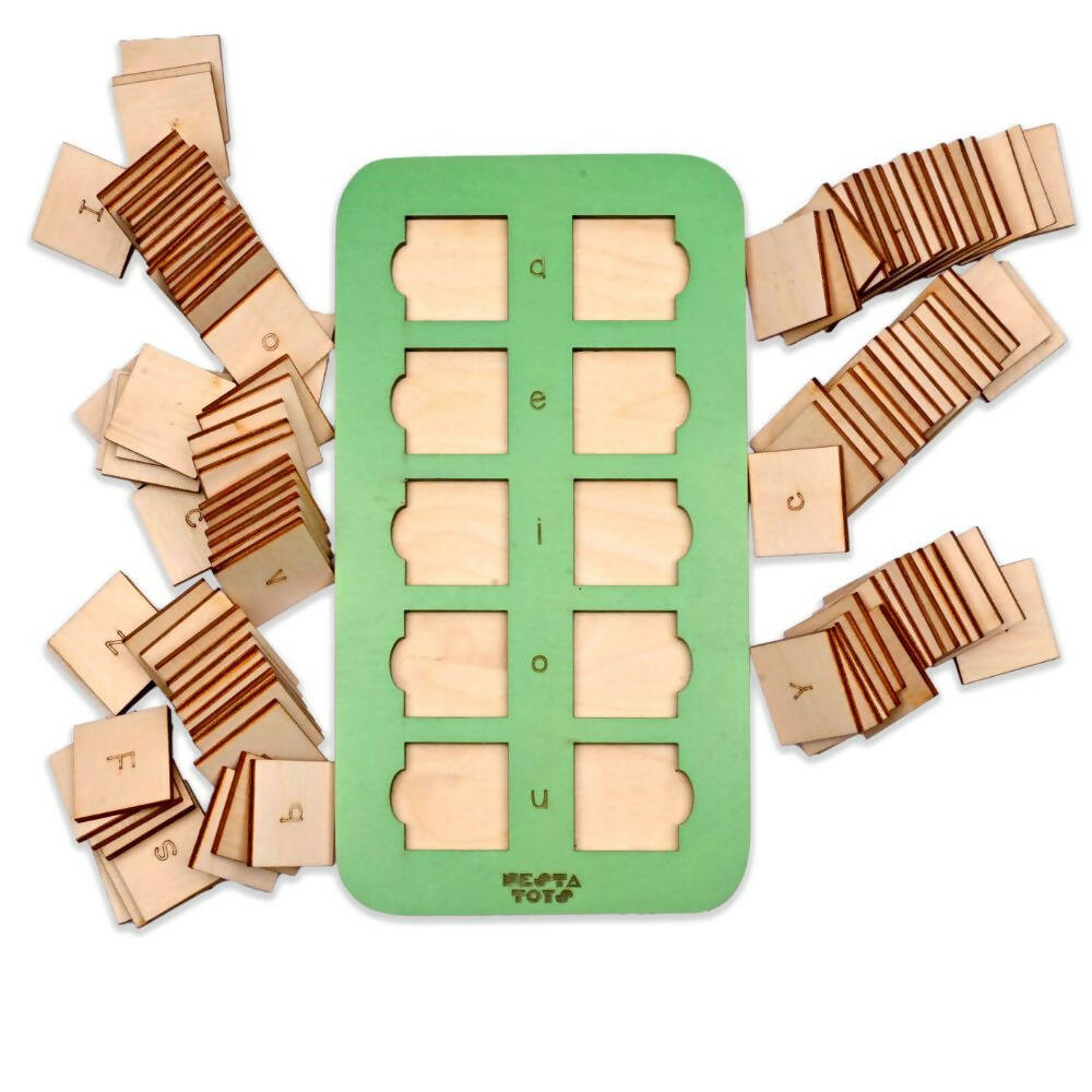 Nesta Toys CVC Board | 3 Letter Word Builder | Phonics Toy - Grab2buy