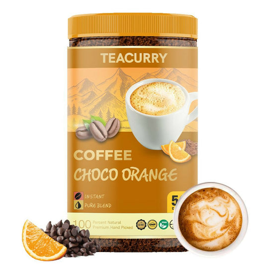 Teacurry Choco Orange Instant Coffee Powder - Arabica Freeze Dried Coffee for Instant Hot & Cold Coffee - Grab2buy